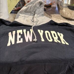 Gray and Black Collegiate Sweatshirt Hoodie